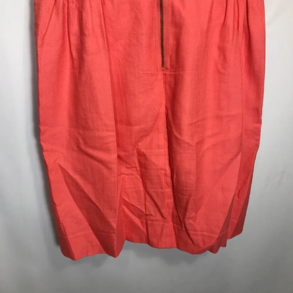 J Crew Sleeveless Side Slit Sheath Dress in Stretch Cotton  Size 8